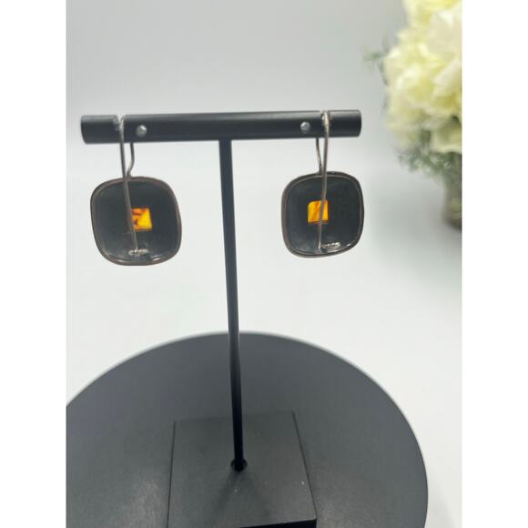 Silpada Sterling 925 Silver Square Bezel Scroll Amber
Earrings W0911 - Picture 6 of 12